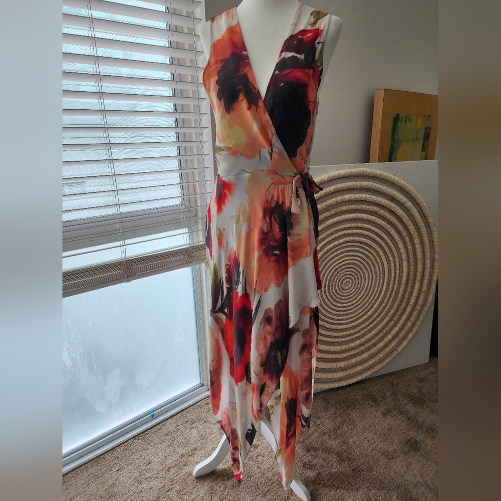 Haute Hippie Flowy Silk Wrap Dress Small Spring Summer Floral Free Spirit Boho